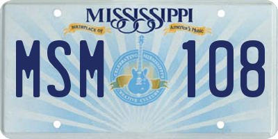 MS license plate MSM108