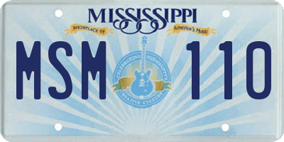 MS license plate MSM110
