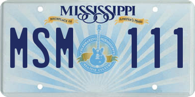MS license plate MSM111