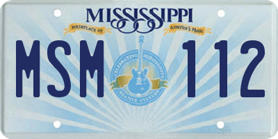 MS license plate MSM112