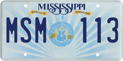 MS license plate MSM113