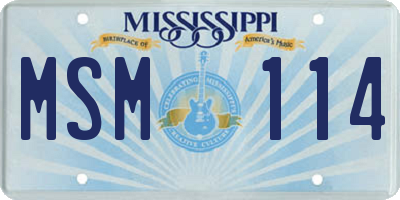 MS license plate MSM114