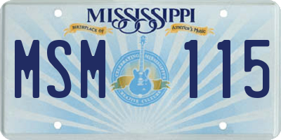 MS license plate MSM115