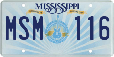 MS license plate MSM116