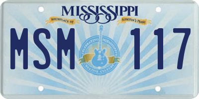 MS license plate MSM117