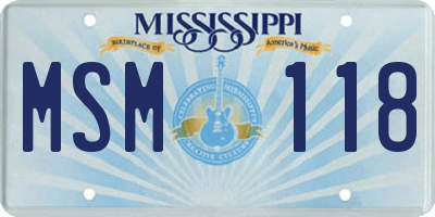 MS license plate MSM118