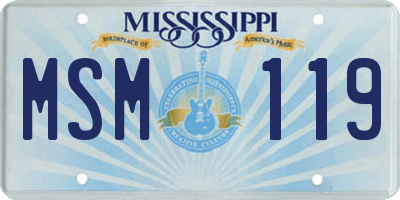 MS license plate MSM119