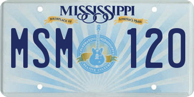 MS license plate MSM120