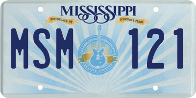 MS license plate MSM121