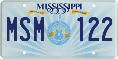 MS license plate MSM122