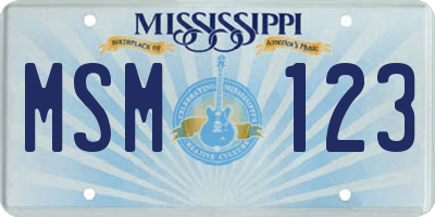 MS license plate MSM123