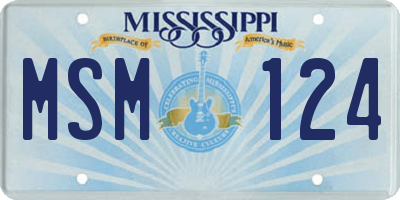 MS license plate MSM124
