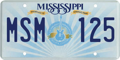 MS license plate MSM125