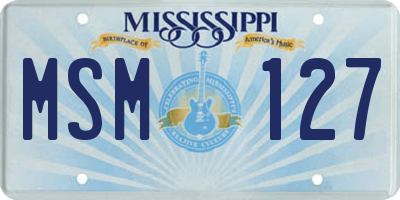 MS license plate MSM127