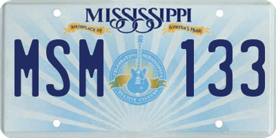 MS license plate MSM133