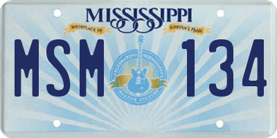 MS license plate MSM134