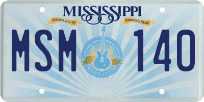 MS license plate MSM140