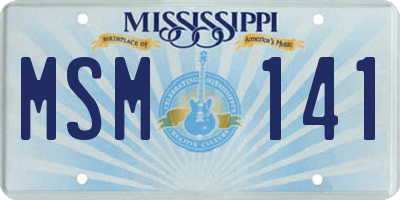 MS license plate MSM141