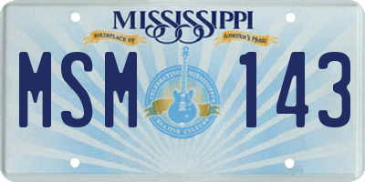 MS license plate MSM143