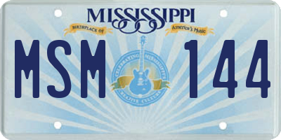 MS license plate MSM144