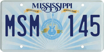 MS license plate MSM145