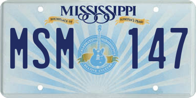 MS license plate MSM147