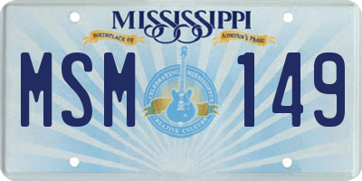 MS license plate MSM149