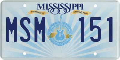 MS license plate MSM151
