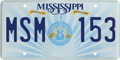 MS license plate MSM153