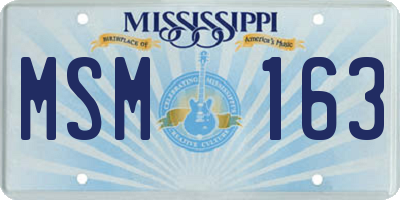 MS license plate MSM163