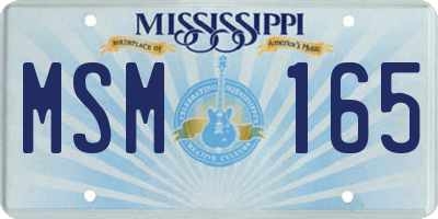 MS license plate MSM165