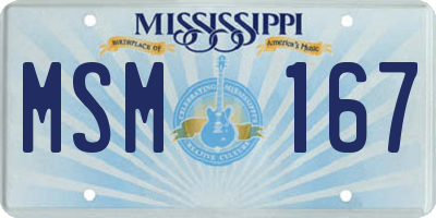 MS license plate MSM167
