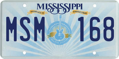 MS license plate MSM168