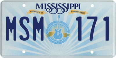 MS license plate MSM171