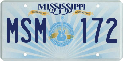 MS license plate MSM172