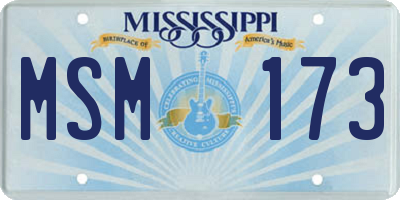 MS license plate MSM173