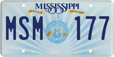 MS license plate MSM177