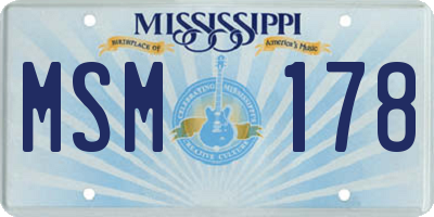 MS license plate MSM178