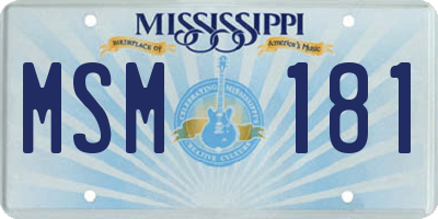 MS license plate MSM181