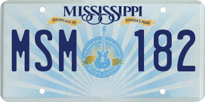 MS license plate MSM182