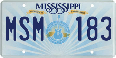 MS license plate MSM183