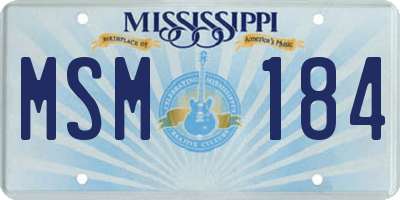 MS license plate MSM184