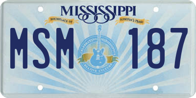 MS license plate MSM187
