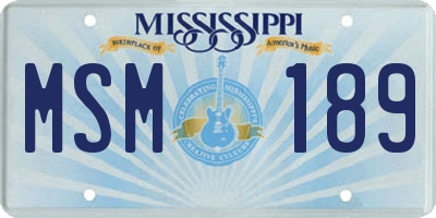 MS license plate MSM189