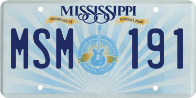 MS license plate MSM191