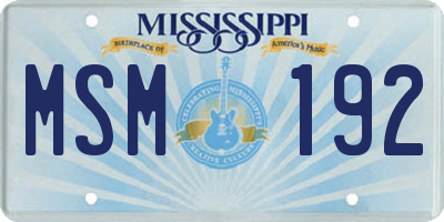 MS license plate MSM192