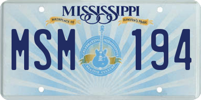 MS license plate MSM194