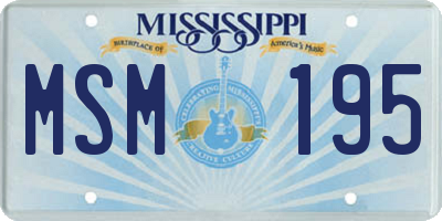 MS license plate MSM195