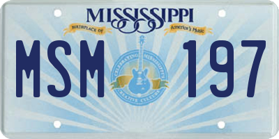MS license plate MSM197
