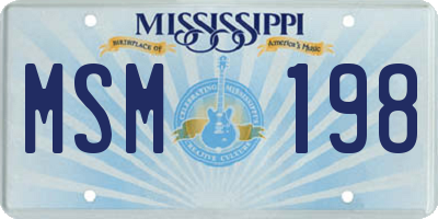 MS license plate MSM198